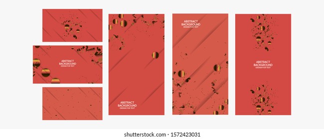 Set of cards in the style of abstract trend colors. Modern flyer or banner concept