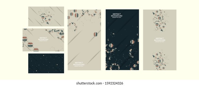 Set of cards in the style of abstract trend colors. Modern flyer or banner concept