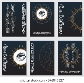 A set of cards with a style of boho. Posters for youth events, prints for clothes.