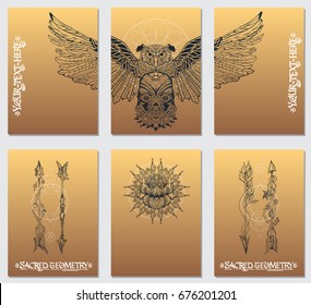 A set of cards with a style of boho. Posters for youth events, prints for clothes.