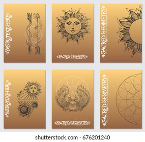 A set of cards with a style of boho. Posters for youth events, prints for clothes.