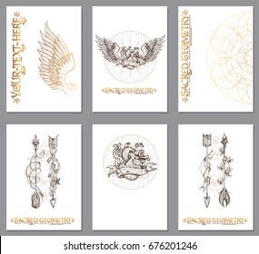 A set of cards with a style of boho. Posters for youth events, prints for clothes.