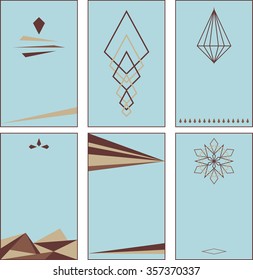A set of cards for the text. Corporate identity, invitation. Blue and brown colors.