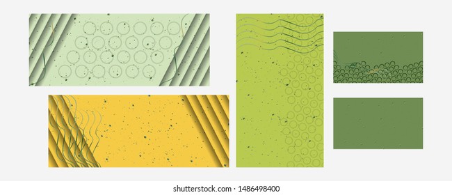 Set of cards with textures. Different colors, restrained colors in the style of minimalism, for text and logo