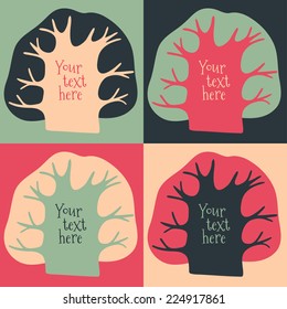 set of cards with trees