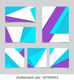 Set of cards with trendy material design. Applicable for Covers, Placards, Posters, Flyers and Banner Designs.