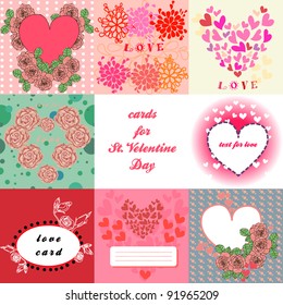 set of cards for valentines day