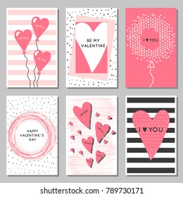 a set of cards for Valentine's Day. Vector illustration