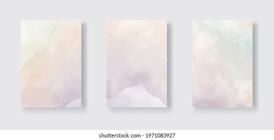 Set of cards with watercolor. Set of abstract watercolour banner on white background for your design. Abstract vector illustration.