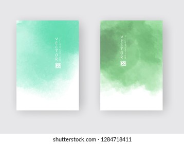 Set of cards with watercolor blots. Set of cards with hand drawn blots element on white background for your design. Design for your date, postcard, banner, logo. Vector illustration.