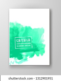 Set of cards with watercolor blots. Set of cards with hand drawn blots on white background for your design. Vector color illustration
