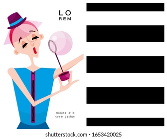Juego de cartas. Patrón geométrico y femenino. Aplicable a portadas de revista, impresiones al aire libre, anuncios e impresiones en la industria de la belleza.