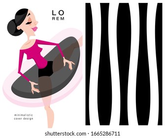 Set of cards. Woman and geometric pattern. Applicable for magazine covers, outdoor prints, ads and prints in the beauty industry.