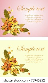 Set of cards with a yellow bouquet