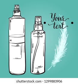 Set of care products for face and body. Jars with creams and lotions without labels. Beauty industry. Vector illustration.