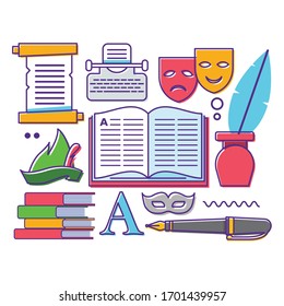 Set of career and education illustrations for education