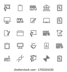Set of career related vector line icons. Premium linear symbols pack. Vector illustration isolated on a white background. Web symbols for web sites and mobile app. Trendy design. 