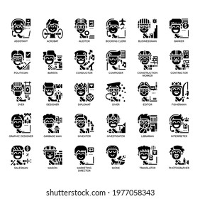 Set of Career-4 Man thin line and pixel perfect icons for any web and app project. 