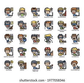 Set of Career-4 Man thin line and pixel perfect icons for any web and app project. 