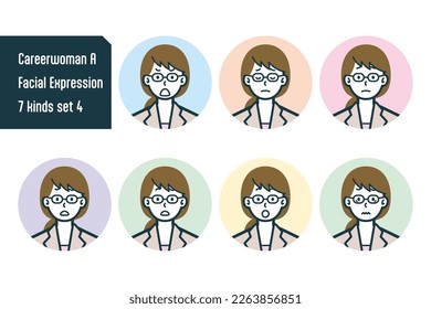 Set of Careerwoman bust shot illustrations.