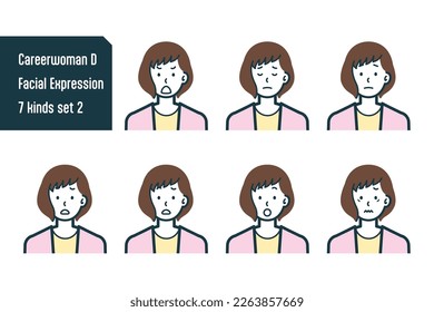 Set of Careerwoman bust shot illustrations.