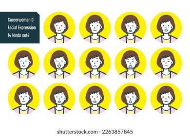 Set of Careerwoman bust shot illustrations.