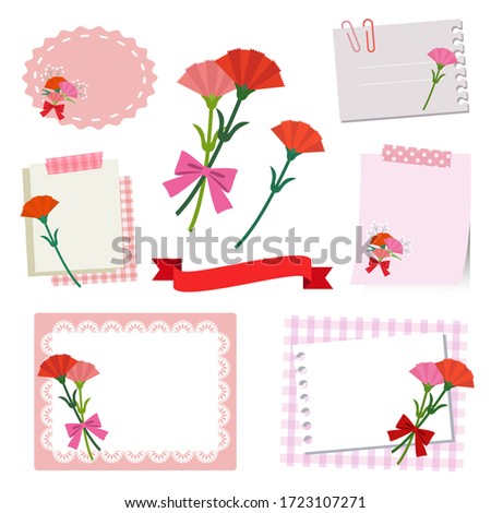 set of carnation frames for Mother's Day