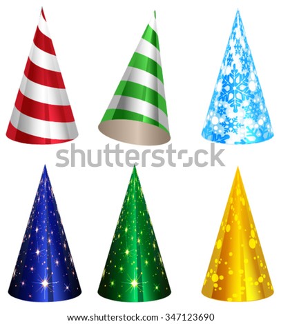 Set carnival cap. Isolated illustration in vector format