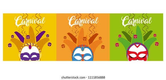 Set of carnival cards