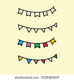 Set of carnival garland with flags.  