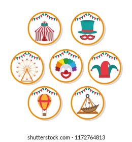 Set of carnival icons