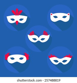 Set of carnival masks different forms