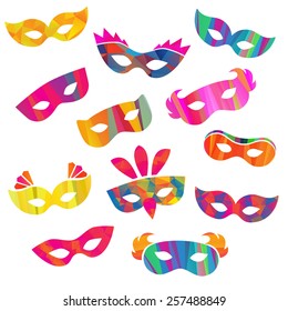 Set of carnival masks different forms