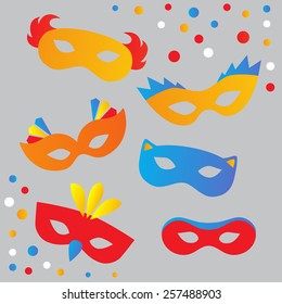 Set of carnival masks different forms