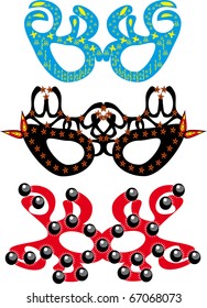 Set of carnival masks. Illustration