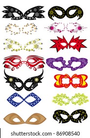 Set of carnival masks. Illustration