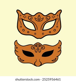 Set of carnival masks party  or parade and carnival mask icons