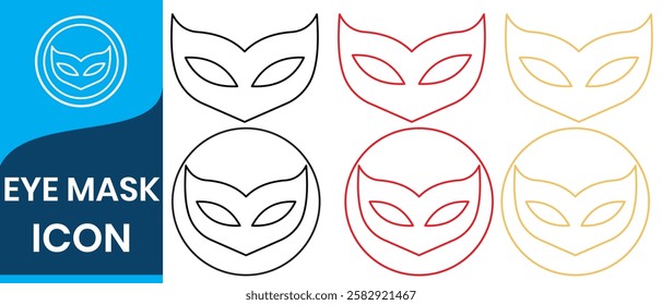 Set of carnival masks silhouettes. Simple black icons of masquerade masks, for party, parade and carnival, for Mardi Gras and Halloween. festive masks silhouette in black on a white background.