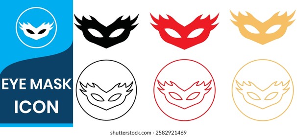 Set of carnival masks silhouettes. Simple black icons of masquerade masks, for party, parade and carnival, for Mardi Gras and Halloween. festive masks silhouette in black on a white background.