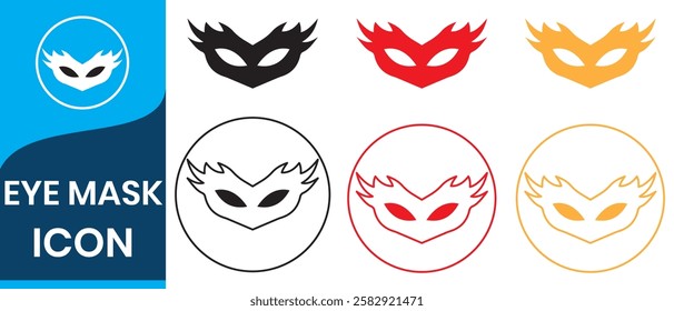 Set of carnival masks silhouettes. Simple black icons of masquerade masks, for party, parade and carnival, for Mardi Gras and Halloween. festive masks silhouette in black on a white background.