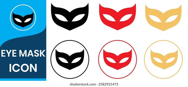 Set of carnival masks silhouettes. Simple black icons of masquerade masks, for party, parade and carnival, for Mardi Gras and Halloween. festive masks silhouette in black on a white background.