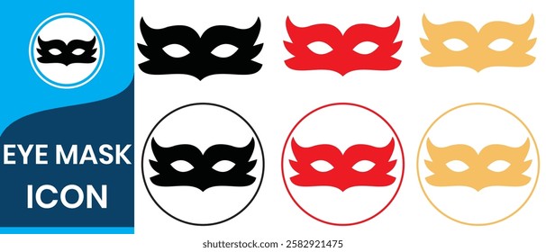 Set of carnival masks silhouettes. Simple black icons of masquerade masks, for party, parade and carnival, for Mardi Gras and Halloween. festive masks silhouette in black on a white background.