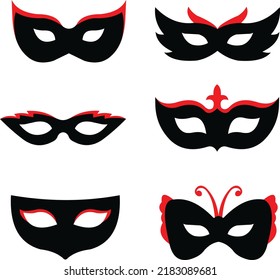 set of carnival masks, vector, eps 10