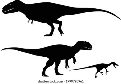 Set of carnivorous dinosaurs. Vector illustration