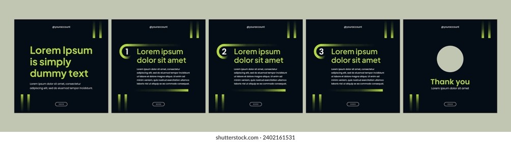 set of carousel or microblog templates for social media posts