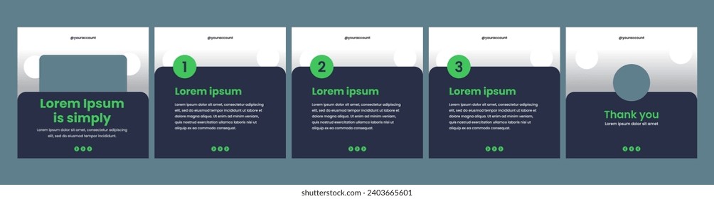 set of carousel or microblog templates for social media posts