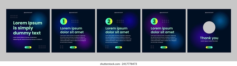 set of carousel or microblog templates for social media posts