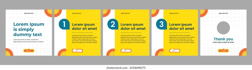 set of carousel or microblog templates for social media posts