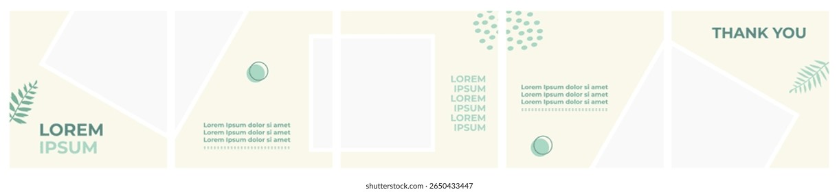 Set of Carousel Post Background Design Templates for Social Media Feeds. Minimalist Microblog Template.