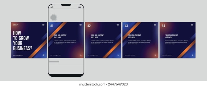 Set of Carousel Post, editable social media carousel post, modern and creative business carousel post template